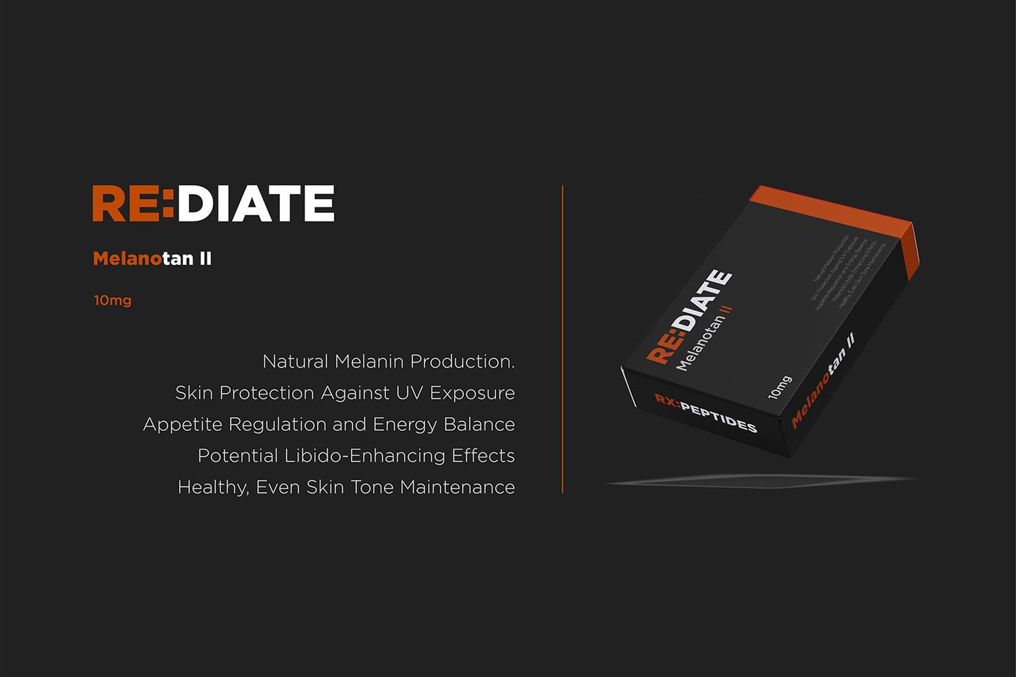 RE:DIATE package on a dark background with product details.