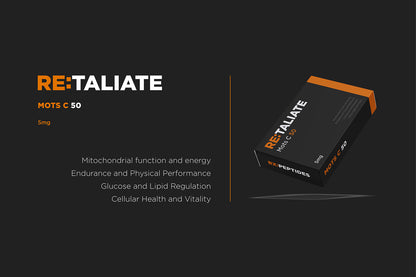 RE:TAILIATE supplement box on a dark background with product details.