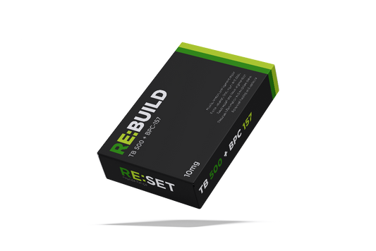 Black and green box with 'RE:BUILD' branding on a Transparent background